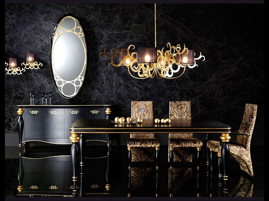 black and gold interior design